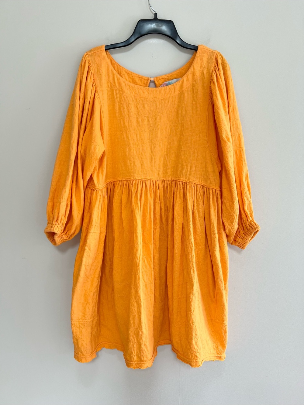 Free People Gauzy Long Puff Sleeve Oversized Pull-On Babydoll Mini Dress size XS - Picture 2 of 11